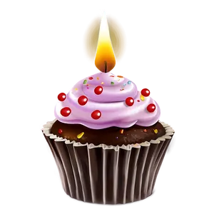 Cupcake With Candle PNG 60