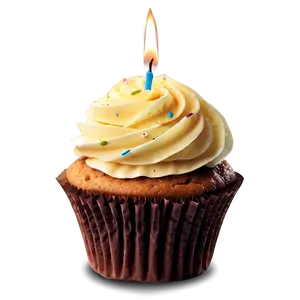 Cupcake With Candle PNG Mov
