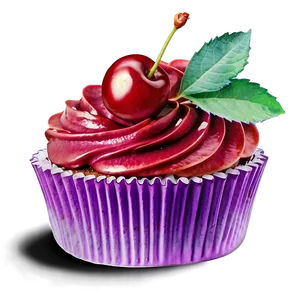 Cupcake With Cherry Png 05032024 PNG image