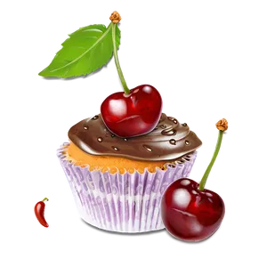Cupcake With Cherry PNG 11