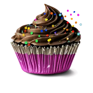Cupcake With Confetti PNG Bth PNG