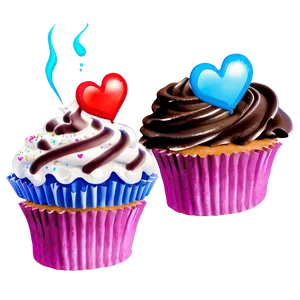Cupcake With Heart PNG 05032024