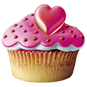 Cupcake With Heart PNG Tqh21