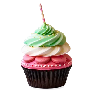 Cupcake With Macaron PNG 05032024