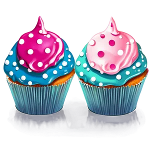 Cupcake With Polka Dots Png 05032024 PNG image