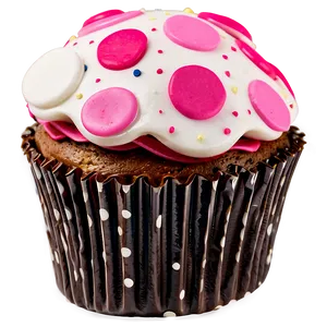 Cupcake With Polka Dots PNG Rvq PNG