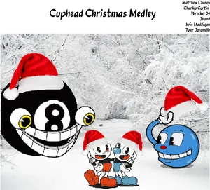 Cuphead Christmas Medley Santa Hats PNG