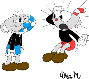 Cupheadand Mugman Characters PNG