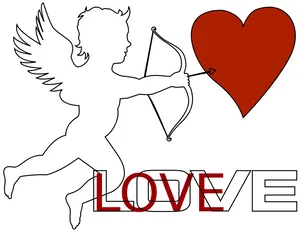 Cupid Arrow Heart Love Graphic PNG
