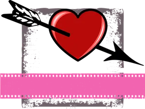 Cupid Arrow Heart Valentines PNG image