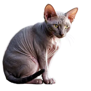 Curious Hairless Cat PNG 06252024