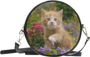 Curious Kitten Magnified Garden View PNG image