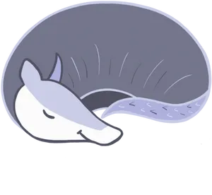 Curled Armadillo Cartoon PNG