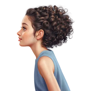 Curly Brown Hair Illustration Png 9 PNG image