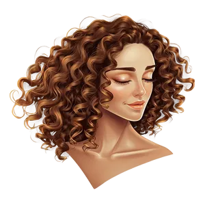 Curly Brown Hair Illustration Png Kly86 PNG image