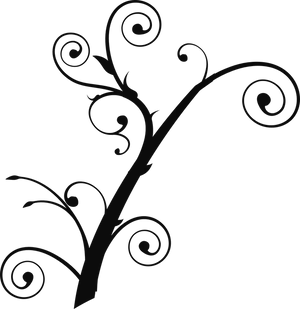 Curly Floral Design Vector PNG image