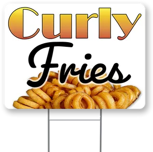 Curly Fries Signboard PNG image