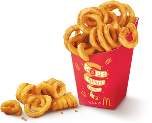 Curly Friesin Red Box PNG image