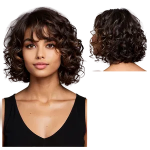 Curly Hair Bob Cut PNG Vvq