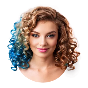 Curly Hair Color Mix PNG Guy PNG