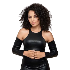 Curly Hair Fashion Model PNG 71