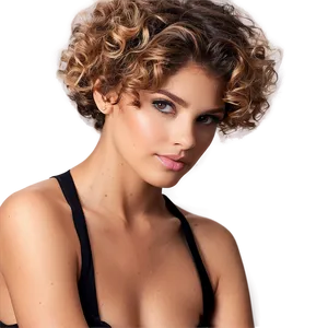 Curly Hair Fashion Model PNG Adv