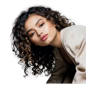 Curly Hair Fashion Model PNG Sno