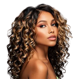Curly Hair Highlights PNG 05242024