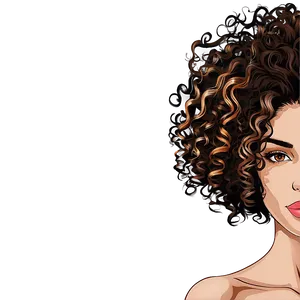 Curly Hair Highlights PNG Sdc