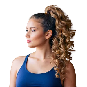 Curly Hair Ponytail Swing PNG 6