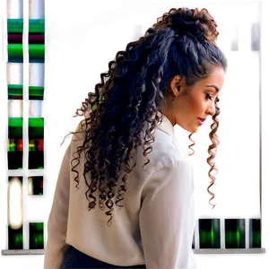 Curly Hair Ponytail Swing PNG Fna52