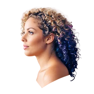 Curly Hair Portrait PNG 95