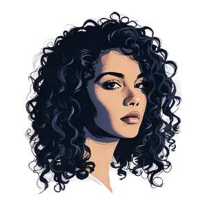 Curly Hair Silhouette PNG Fjq