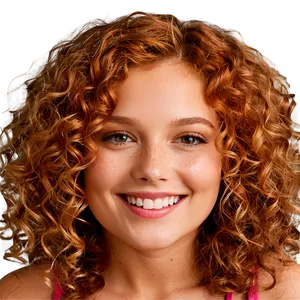 Curly Hair Smiling Face PNG Plr PNG