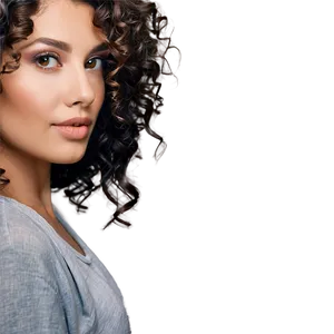 Curly Hair Studio Shot PNG 2 PNG