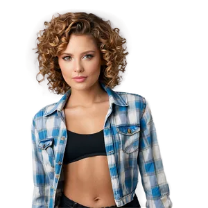Curly Hair Studio Shot PNG 8