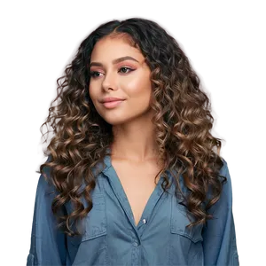 Curly Hair Studio Shot PNG Rcg45