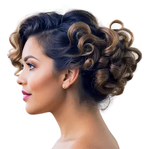 Curly Hair Updo Elegance PNG Tra31
