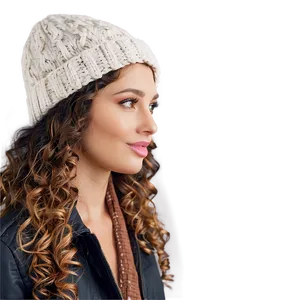 Curly Hair Winter Hat PNG Gmi17 PNG