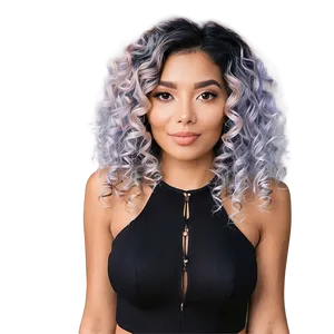 Curly Hair With Flowers PNG 71