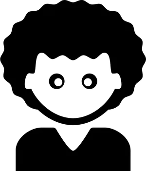 Curly Haired Cartoon Character Icon PNG image