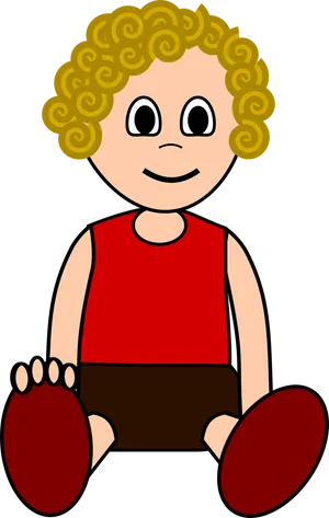 Curly Haired Cartoon Child