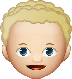 Curly Haired Emoji Child PNG image