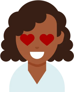 Curly Haired Emoji With Heart Eyes