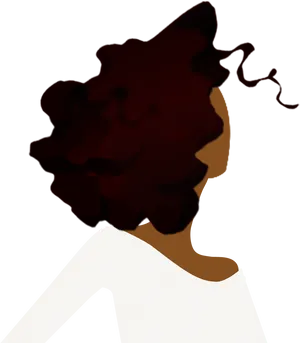 Curly Haired Silhouette Profile