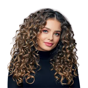 Curly Long Hair Delight PNG 70