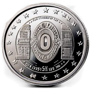 Currency-themed Silver Coin PNG Vty94 PNG