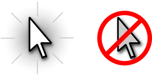 Cursor Iconand No Cursor Sign