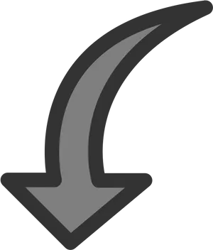 Curved Down Arrow Clipart PNG image