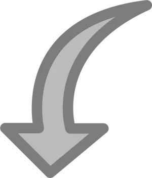 Curved Down Arrow Graphic PNG image